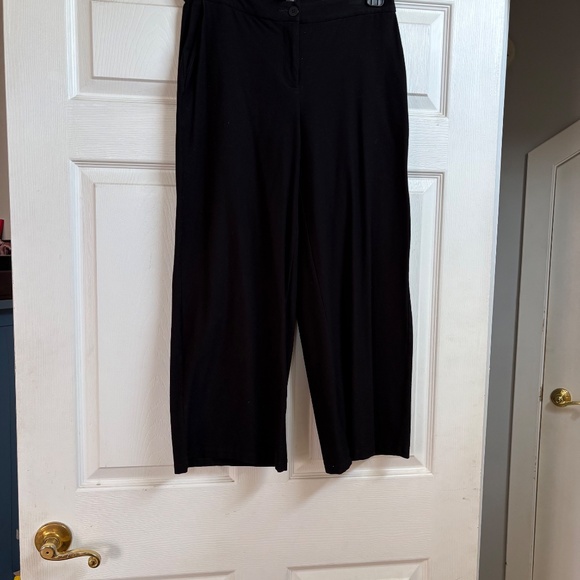 SOLD Eileen Fisher Lightweight Black Stretch Wide Leg Pants - Picture 2 of 12